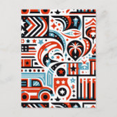 4. Juli Generatives Muster Postkarte (Vorderseite)