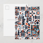 4. Juli Generatives Muster Postkarte (Vorne/Hinten)