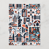 4. Juli Generatives Muster Postkarte (Vorderseite)