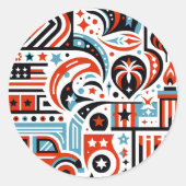 4. Juli Generatives Muster Runder Aufkleber (Vorderseite)