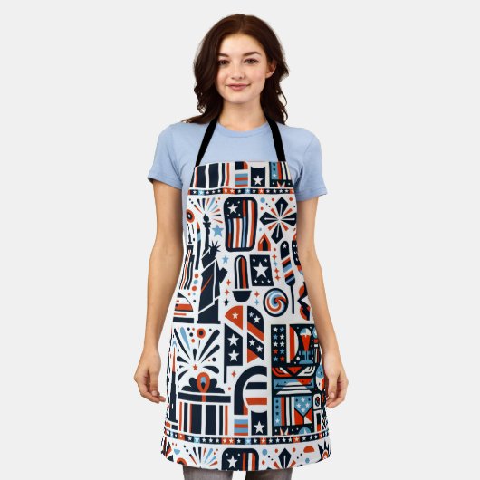 4. Juli Generatives Muster Schürze (Getragen)