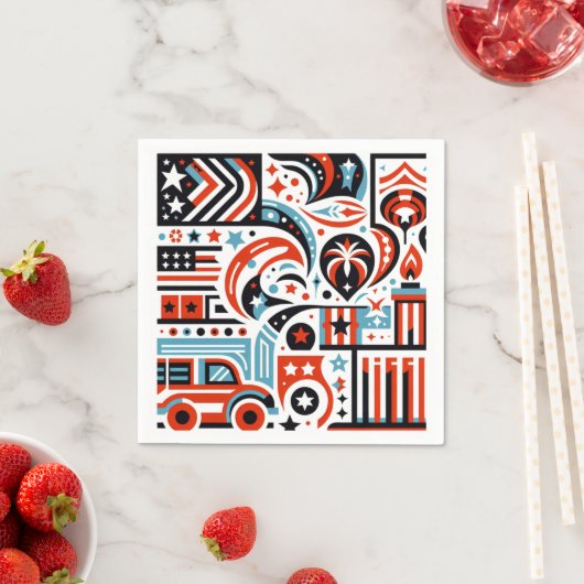 4. Juli Generatives Muster Serviette (Beispiel)