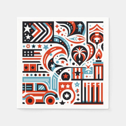 4. Juli Generatives Muster Serviette (Vorderseite)