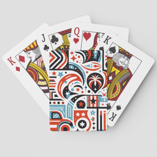 4. Juli Generatives Muster Spielkarten (Rückseite)