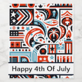 4. Juli Generatives Muster Weinetikett (Einzelnes Label)