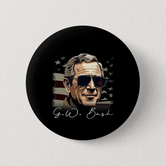 4. Juli George W. Bush Präsident Porträt Patr Button (Vorderseite)
