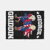 4. Juli George Washington Griddy George Griddi Fleecedecke (Vorderseite (Horizontal))