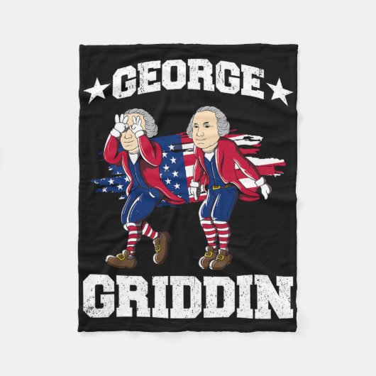 4. Juli George Washington Griddy George Griddi Fleecedecke (Vorderseite)