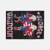 4. Juli George Washington Griddy George Griddi Fleecedecke (Vorderseite (Horizontal))