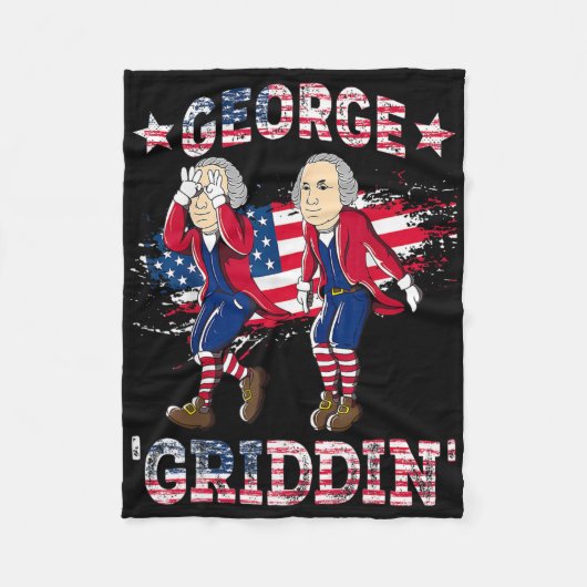 4. Juli George Washington Griddy George Griddi Fleecedecke (Vorderseite)