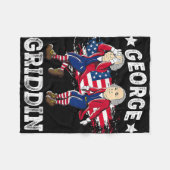 4. Juli George Washington Griddy George Griddi Fleecedecke (Vorderseite (Horizontal))