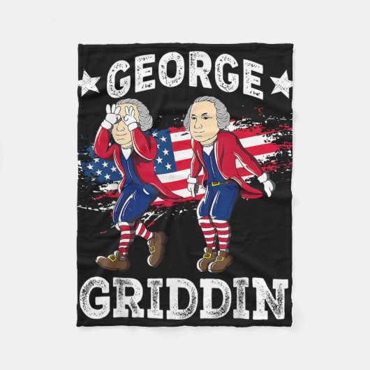 4. Juli George Washington Griddy George Griddi Fleecedecke (Vorderseite)