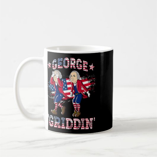 4. Juli George Washington Griddy George Griddi Kaffeetasse (Links)
