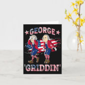 4. Juli George Washington Griddy George Griddi Karte (Gelbe Blume)