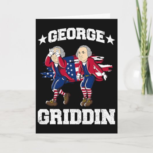 4. Juli George Washington Griddy George Griddi Karte (Vorderseite)