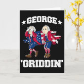 4. Juli George Washington Griddy George Griddi Karte (Gelbe Blume)