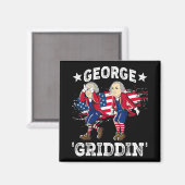 4. Juli George Washington Griddy George Griddi Magnet (Vorderseite/Rückseite)
