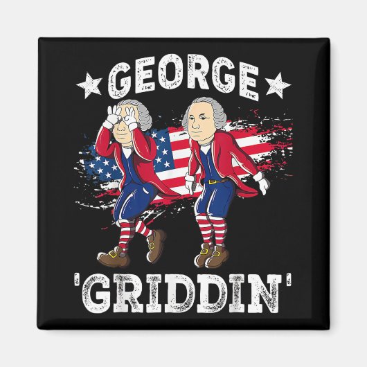 4. Juli George Washington Griddy George Griddi Magnet (Vorne)