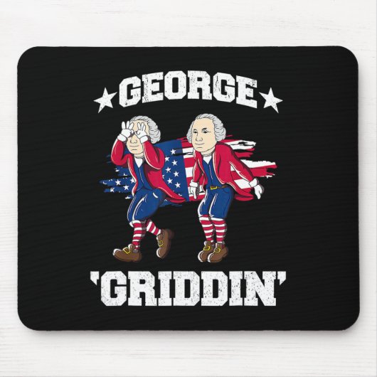 4. Juli George Washington Griddy George Griddi Mousepad (Vorne)
