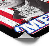 4. Juli George Washington Patriotic Merica Fla Poster (Ecke)