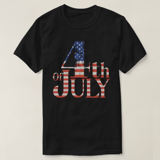 4. Juli George Washington Retro Patriotic T-Shirt (Design vorne)