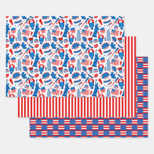 4. Juli Geschenkpapier Set