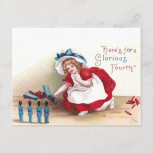 4. Juli Girl and Toy Soldiers Postkarte