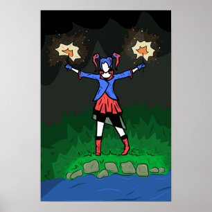 4. Juli Girl on Poster