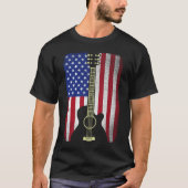 4. Juli Gitarrenmusiker USA Flag T-Shirt (Vorderseite)
