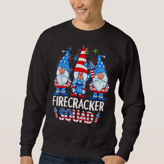 4. Juli glänzt Feuerwerk-Feuerwehr Sweatshirt (Vorderseite)