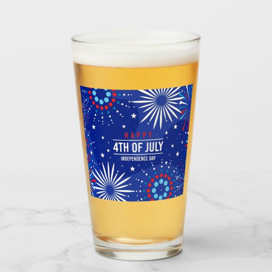 4. Juli Glass Tumbler (Vorne (Gefüllt))