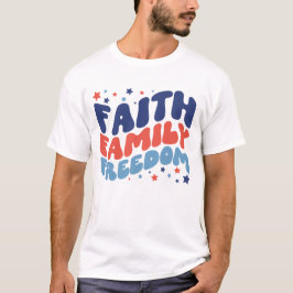4. JULI GLAUBEN FAMILIE FREEDOM GROOVY TYPOGRAPHIE T-Shirt