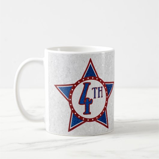 4. Juli Glitzer Kaffeetasse (Links)
