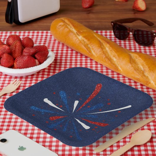4. Juli Glitzer Paper Teller (Picknick)