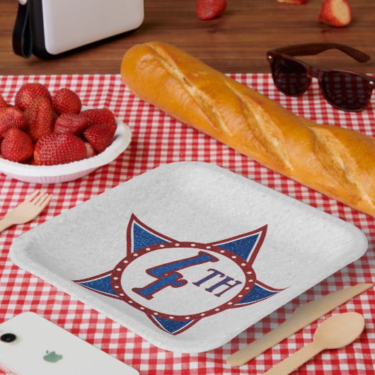 4. Juli Glitzer Papierplatte Pappteller (Picknick)