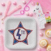 4. Juli Glitzer Papierplatte Pappteller (Party)