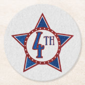 4. Juli Glitzer Runder Pappuntersetzer (Vorderseite)