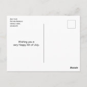 4. Juli Glücklicher Unabhängigkeitstag, Freiheit 1 Postkarte (Rückseite)