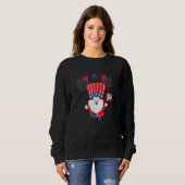 4. Juli Gnome Hat USA Flag American Fireworks Sweatshirt (Vorne ganz)