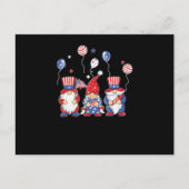 4. Juli Gnome Independence Day Postkarte (Vorderseite)