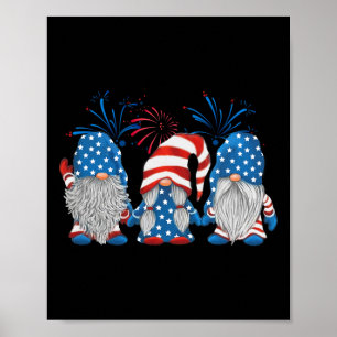 4. Juli Gnomes American Gnome Independence Poster