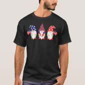 4. Juli Gnomes Funny American Flag Patriotic T-Shirt (Vorderseite)
