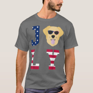 4. Juli Golden Retriever American Flag Hund T-Shirt