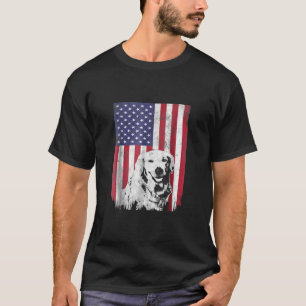 4. Juli Golden Retriever American Flag T-Shirt