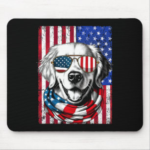 4. Juli Golden Retriever Hund American Flag USA Mousepad