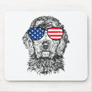 4. Juli Goldendoodle Doodle Hund Patriotisch Usa Mousepad