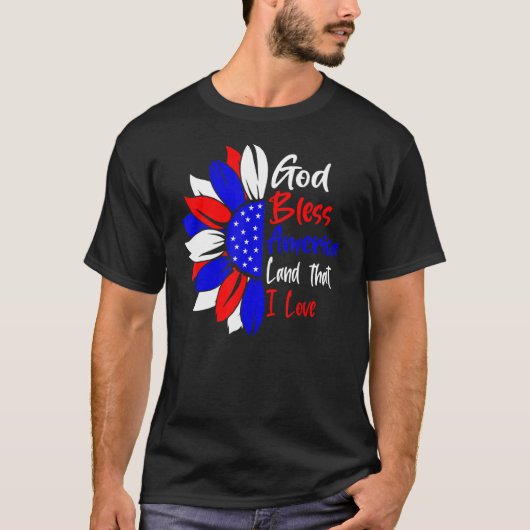 4. Juli Gott segne Amerika Land, dass ich Sonne Li T-Shirt (Vorderseite)