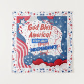 4. Juli, Gott segne Amerika Wandteppich (Vorderseite)