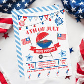 4. Juli Grill Light Blue Barbeque GRILLEN Party Einladung