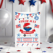4. Juli Grill Navy Blauer Barbeque GRILLEN Party Einladung